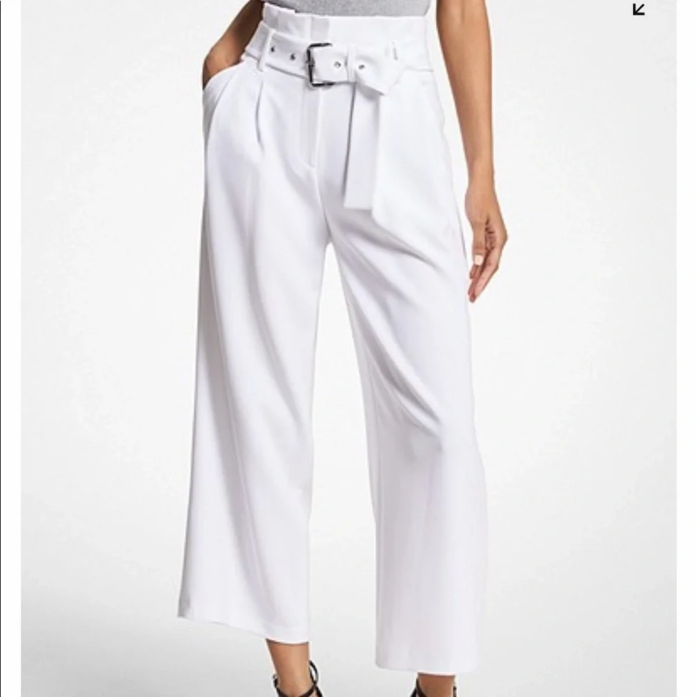 New Michael Kors belted crepe trousers